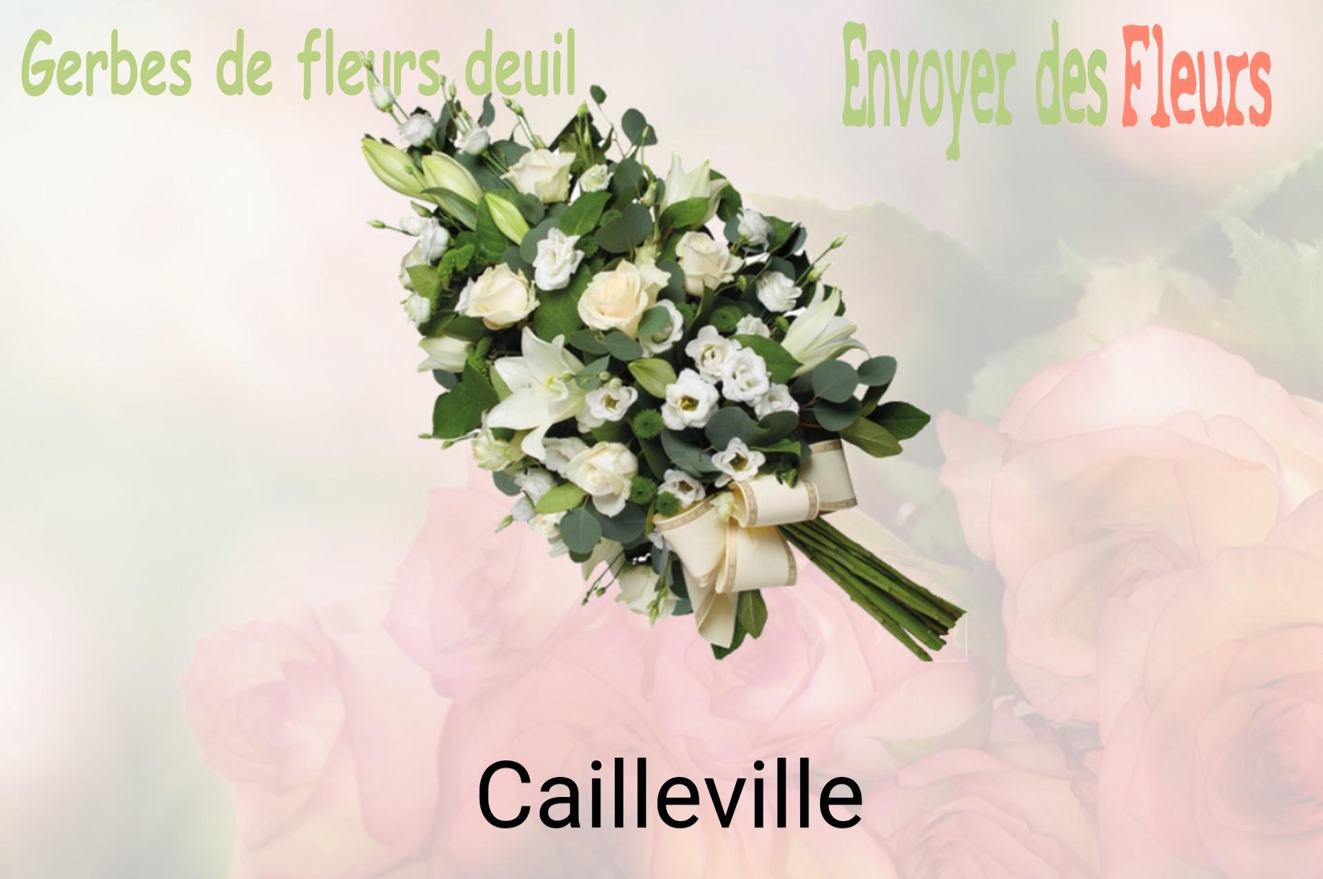 Gerbe de fleurs de deuil livrée à Cailleville